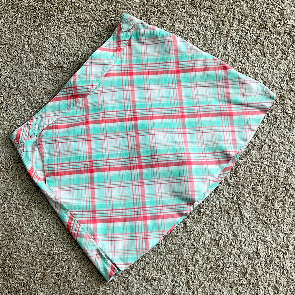 Lady Hagen Mint Green and Coral Plaid Golf Skort